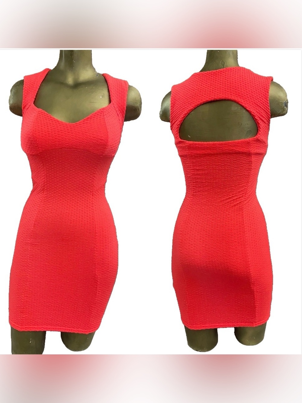 TOPSHOP Flouro NEON Orange DAYGLO Cutout BODYCON Mini DRESS Size 0 NWOT
